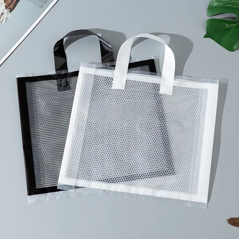 Chen Han Fabriek Groothandel Plastic Cadeau Tassen Mode Kleding Winkel Boodschappentassen Transparante Mesh Draagtassen