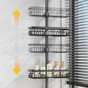 Palo de tensión ajustable de <span class=keywords><strong>acero</strong></span> <span class=keywords><strong>inoxidable</strong></span> CF, organizador de baño para champú, estante de almacenamiento, estante <span class=keywords><strong>sin</strong></span> perforación, carrito de <span class=keywords><strong>ducha</strong></span> para pared - Product Image 3