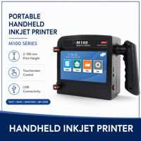 Imprimante jet d'encre portable intelligente 100 mm avec écran tactile, codeur de grands caractères, codeur de date, logo pour bois, carton, plastique, métal