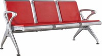 Chaise d'attente moderne et colorée en fer pour salon commercial et aéroport, avec siège en cuir PU, inclinable, durable, confortable et facile à assembler en métal