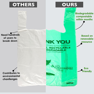 Bolsas de Plástico Biodegradables de Maíz PLA Compostables para Camisetas, Bolsas de Compras Ecológicas Personalizadas, Bolsas Bioplásticas - Product Image 3