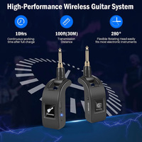 2.4GHz Wireless Guitar Transmitter Receiver for Bass Violin Keyboard Electric Instrument with Premium Sound