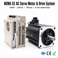 Kit Moteur et Variateur Servo AC Triphasé IE3 PROFINET 1kW 3000 tr/min pour Bras Robotique CNC et Machine d'Emballage