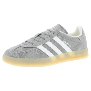 Chaussures Adidas Gazelle Indoor pour femme, couleur Silver Pebble Off White Gum 3, style marche - Product Image 5
