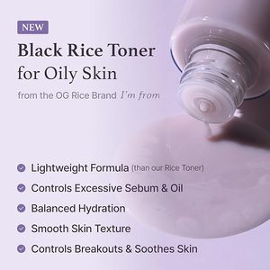 Tonique à l'eau de riz original coréen avec niacinamide, panthénol, contrôle du sébum pour peaux grasses, tonique léger, hydratant, tonique au riz noir - Product Image 4