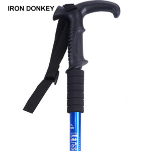 Bâton <span class=keywords><strong>de</strong></span> marche IRONDONKEY pour équipement <span class=keywords><strong>de</strong></span> montagne, canne à 18 ou 16 sections, poignée droite en liège, bâtons <span class=keywords><strong>de</strong></span> marche en caoutchouc - Product Image 2