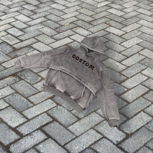 Sudadera con Capucha Personalizada de Alta Calidad, 100% Algodón, Estilo Vintage, Tejido French Terry, Gruesa, para Hombre - Product Image 3