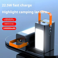 Batterie externe portable 120000mAh avec entrée Type-C Micro USB, lumière LED, charge rapide multi-ports pour l'Afrique, utilisation en extérieur en cas d'urgence