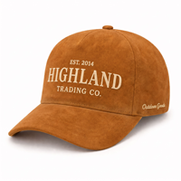Casquette de baseball classique en daim vintage avec broderie Highland Raised pour homme, style décontracté western, idéale pour le camping en plein air et les voyages en voiture