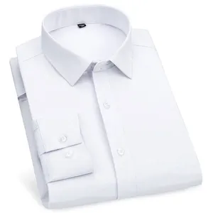 2021 Summer Long-sleeved White Shirt Men's Business Office Worker Formal Wear Non-iron Multi-color Shirt