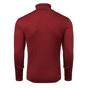 Pull en maille côtelée extensible pour homme, anti-froissement, anti-rétrécissement, vente en gros ODM, couleur unie, nylon/coton, couleur chinée - Product Image 4