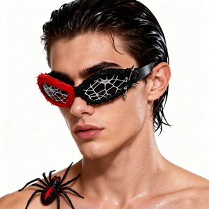 Gafas de Sol de Disfraz con Marco Completo UV400 para Halloween, Diseño de Telaraña con Púas, para Decoración de Fiestas de Adultos - Product Image 4