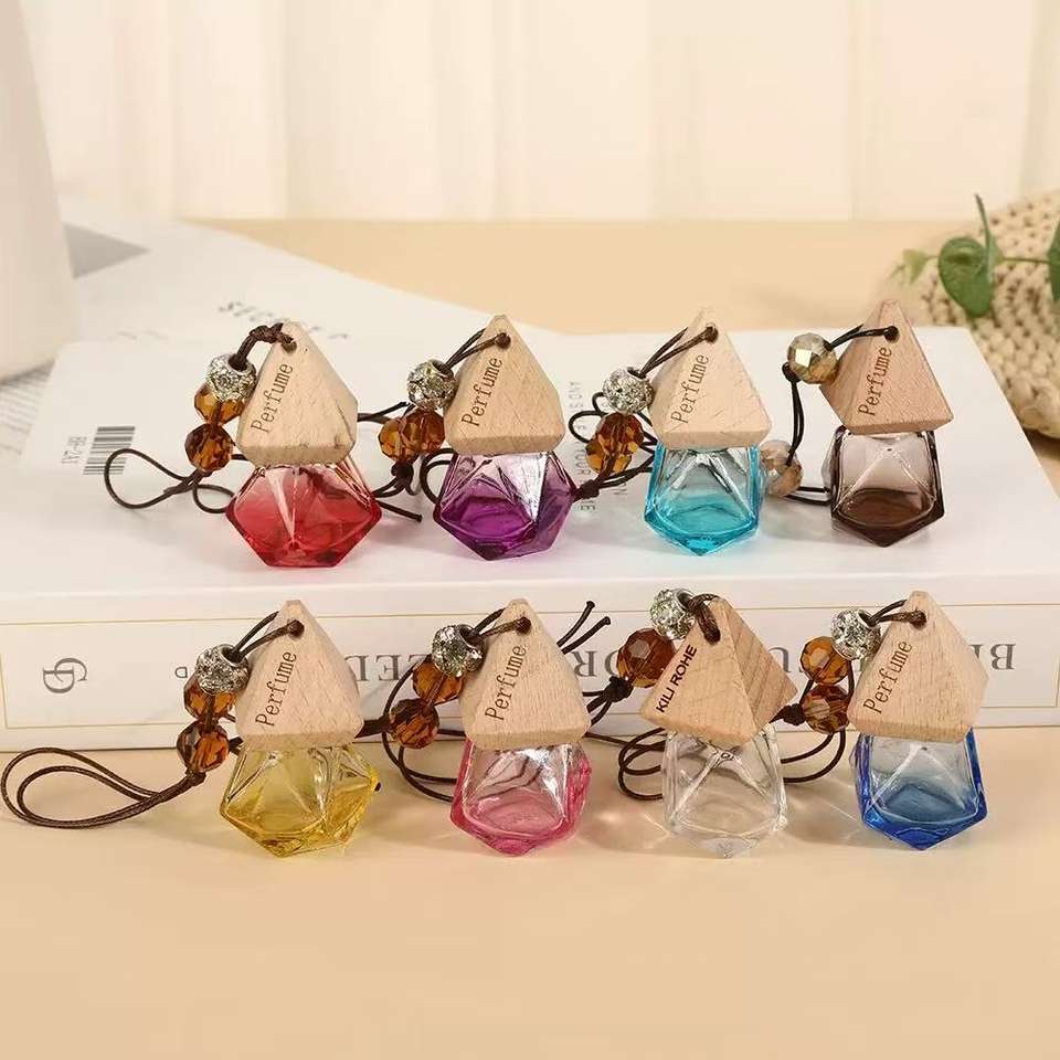 Colorful Car Perfume Bottle Hanging Rope Ornaments, Soft Clay Pendants ...