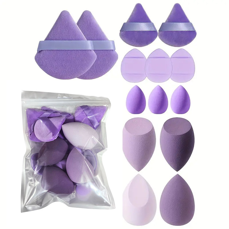 Juego de 14 piezas morado en bolsa.