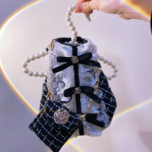 Manteau de mode pour animaux de compagnie de luxe printemps été <span class=keywords><strong>Bichon</strong></span> tenue moderne à carreaux coton vêtements pour animaux de compagnie pour chiens - Product Image 4