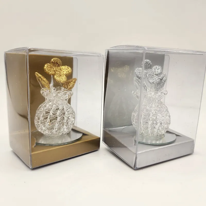 Vase en verre d'approvisionnement direct d'usine avec des cadeaux de retour de mariage en cristal de fleurs
