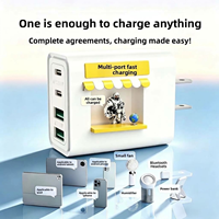Chargeur rapide multi-ports transfrontalier 20W 2A+2C compatible PD + QC 3.0 pour téléphones Android