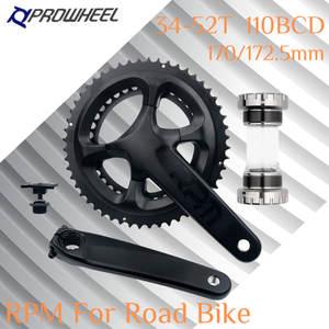 PROWHEEL RPM Vélo De Route Manivelle 110BCD 50/34T 52/36T 170/172.5MM 2x11S Pédalier BB BSA pour <span class=keywords><strong>Shimano</strong></span> <span class=keywords><strong>R7000</strong></span>/R8000 Vélo De Route Pédalier - Product Image 3