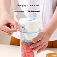 Blender Mini Portabel Nirkabel USB Pembuat Jus Elektrik Bilah Baja Tahan Karat Motor Tanpa Sikat Pembersihan Otomatis Penggunaan Luar Ruangan 480mL