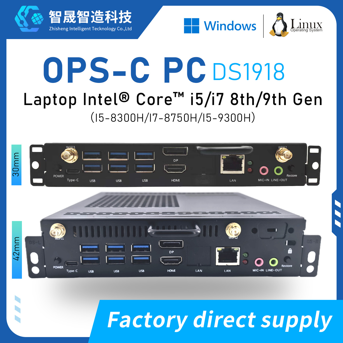 <strong>2026</strong> Best Selling OPS PC Intel i5 i7 8th 9th DDR4 80 Pin 4K Display Win 10/11 OPS <strong>Computer</strong> for Interactive Whiteboard