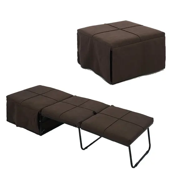 Muebles modernos Nuevo Diseño 3 en 1 Cubo individual Cama plegable de metal Pufs Cama individual plegable Cama otomana plegable cómoda de metal