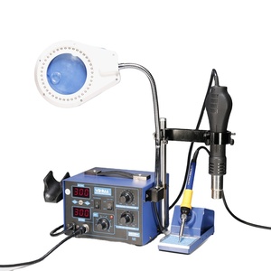 Station de soudage et de reprise 2-en-1 YIHUA 862D+ avec support pour pistolet à air chaud et kit lampe loupe - Product Image 1