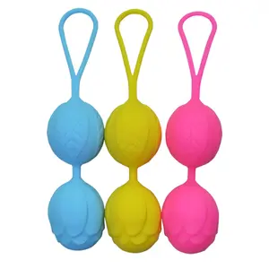 Soft Women vagina Shrink Ball Vaginal Dumbbell with handle kegel ball vibrator