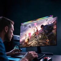 Barre lumineuse LED RGB double pour moniteur, température de couleur réglable (3000-6000K), design anti-reflet, synchronisation musicale, intensité variable pour le travail et le gaming