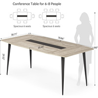 Table de séminaire moderne en forme de bateau de 6 pieds pour petites entreprises, idéale pour les salles de réunion et de conférence