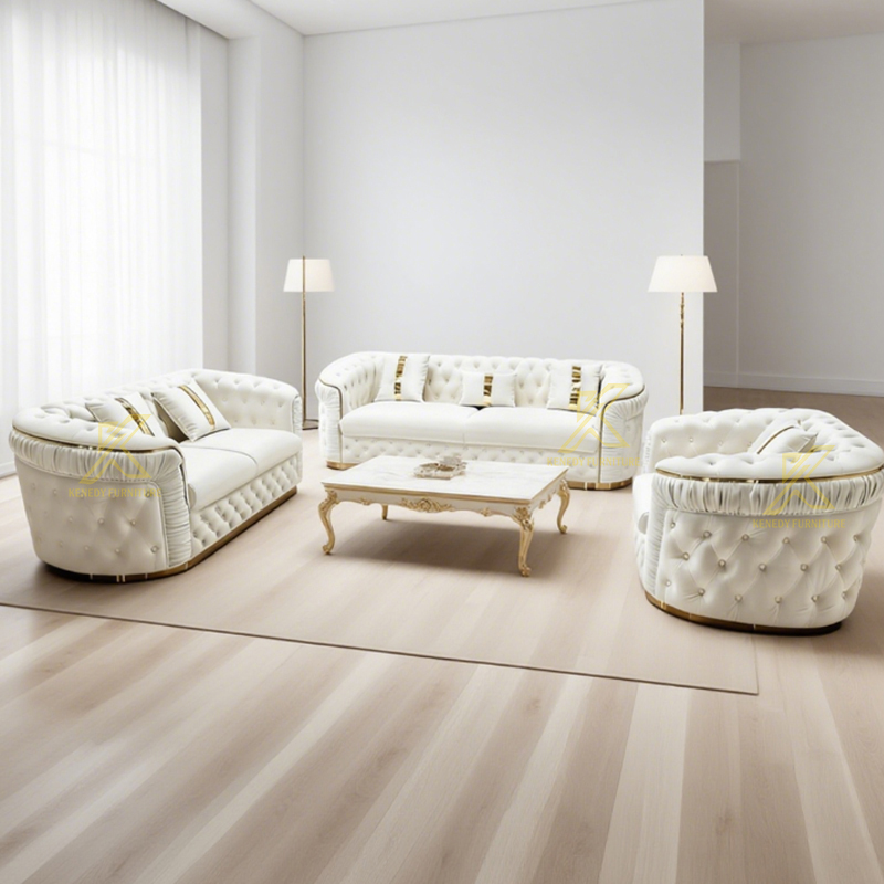 furniture white and gold