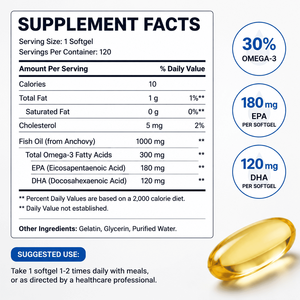 Suplemento de Aceite de Pescado Omega 3 en Cápsulas Blandas, Fabricado en EE. UU., OEM/ODM, EPA DHA, Salud Cerebral, Ocular y Cardíaca, Nutrición Diaria - Product Image 4