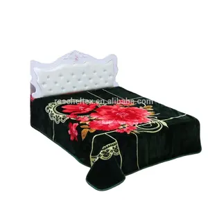 beautiful design China supplier Geometric design Super Soft Raschel Mink Blanket