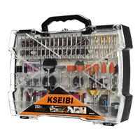 Ensemble d'outils rotatifs KSEIBI 252 - 252 pièces avec mandrin de 1/8 po et tige de 3,2 mm - Couper, meuler, polir et percer sur métal, bois et plastique