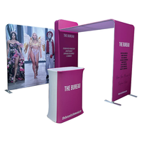 Stand d'exposition portable léger en aluminium 3x3m (10x10ft) avec étagère, support de bannière et comptoir pour salon professionnel