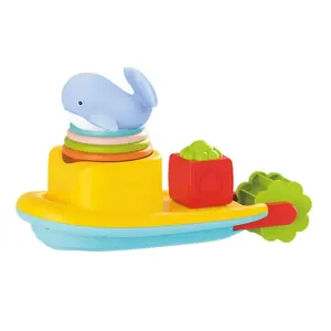 Ept mainan perahu warna-warni mainan bayi pendidikan cangkir susun air hewan mandi perahu mainan