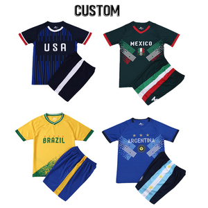 Camiseta de fútbol personalizada de la selección nacional OEM, camisetas de fútbol de la Copa Euroamericana, uniformes de Fútbol Escolar de secado rápido de verano para niños - Product Image 1