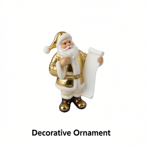 Santa Claus Figurine Resin Metallic Finish 4-4.9in Traditional Christmas Decor Indoor Ornament - Product Image 1