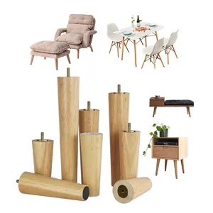 2023 Unvollendete massive Holzbeine Dekorative Möbel Tisch/Stuhl/Bett Holzsofa beine für Home Table Sofa Coffee Chair