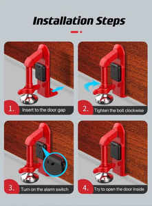 Dispositifs de sécurité portables pour portes - Bloqueur et alarme de voyage pour la protection personnelle et domestique - Product Image 3