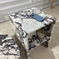 Nouveau luxe salon Table basse ensemble pierre artificielle Calacatta Viola tiroirs maison décorative Tables d'appoint pierre frittée