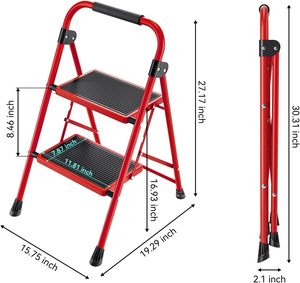 Échelle pliante industrielle moderne en fer et aluminium blanc, capacité 150 kg, portable, pour intérieur, jardin, maison, école, rangement - Product Image 4