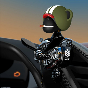 Diffuseur d'air de voiture à tête oscillante, modèle hélicoptère, avec figurine crâne squelette pilote et hélice, pour grille d'aération - Product Image 3