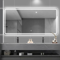 Espejo de Baño LED Doble con Interruptor Táctil y Sensor Moderno de la UE, con Altavoces Bluetooth Duales y Pantalla de Hora y Temperatura