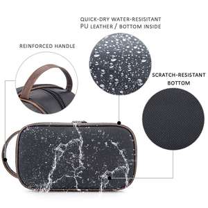 Sac de toilette en cuir pour hommes, trousse de rasage avec beaucoup de poches, pochette de voyage, Kit Dopp - Product Image 3