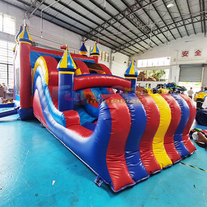 Castillo inflable húmedo/seco con temática de circo, con tobogán doble. - Product Image 2