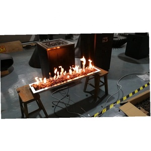 Vendita calda di 113cm di lunghezza lineare <span class=keywords><strong>camino</strong></span> a <span class=keywords><strong>Gas</strong></span> moderno <span class=keywords><strong>inserto</strong></span> in acciaio per installazione ad angolo per ville - Product Image 3