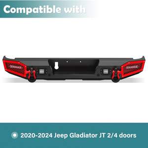 Parachoques de paso trasero de ancho completo OEM a <span class=keywords><strong>precio</strong></span> de fábrica compatible con Jeep Gladiator JT <span class=keywords><strong>2020</strong></span>-2024 parachoques de camioneta todoterreno con LED, agujeros de sensor - Product Image 6