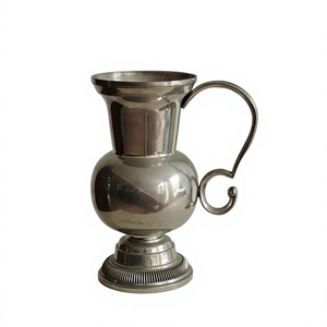 Vase à fleurs en métal de style européen avec poignée, plaqué nickel, design élégant, pot à fleurs fait main, vases modernes pour la décoration de la maison - Product Image 1