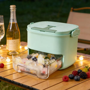 Molde para Cubitos de Hielo de Grado Alimenticio, Tipo Prensa, Caja de Almacenamiento de Gran Capacidad, Herramienta para Hacer Hielo a Prueba de Congelación para el Hogar - Product Image 1