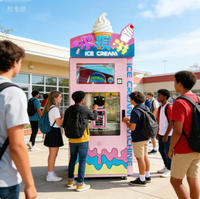 Nouvelle machine distributrice de crème glacée entièrement automatique 220V multi-prises, fabrication usine, vente en gros, Naughty Dog Supermarket Amusement